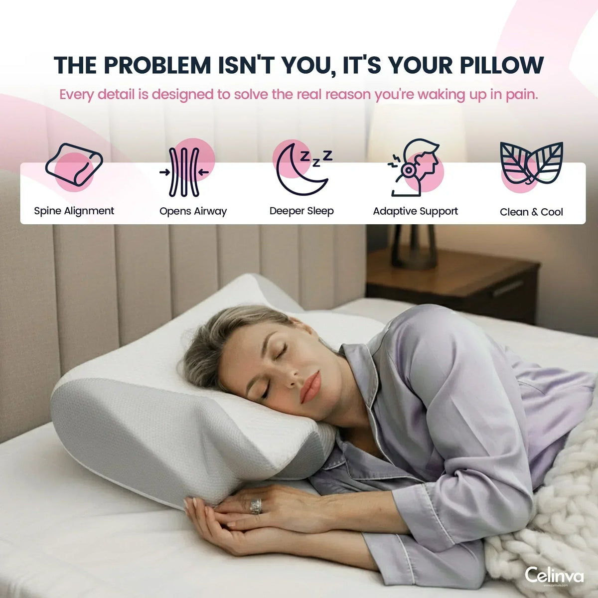 Celinva™ Ergonomic Sleep Pillow